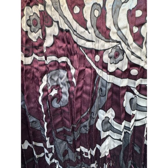 Lane Bryant Womens Crinkle Button Up Shirt Plus Size 26/28 Burgundy Gray Paisley - Picture 5 of 10